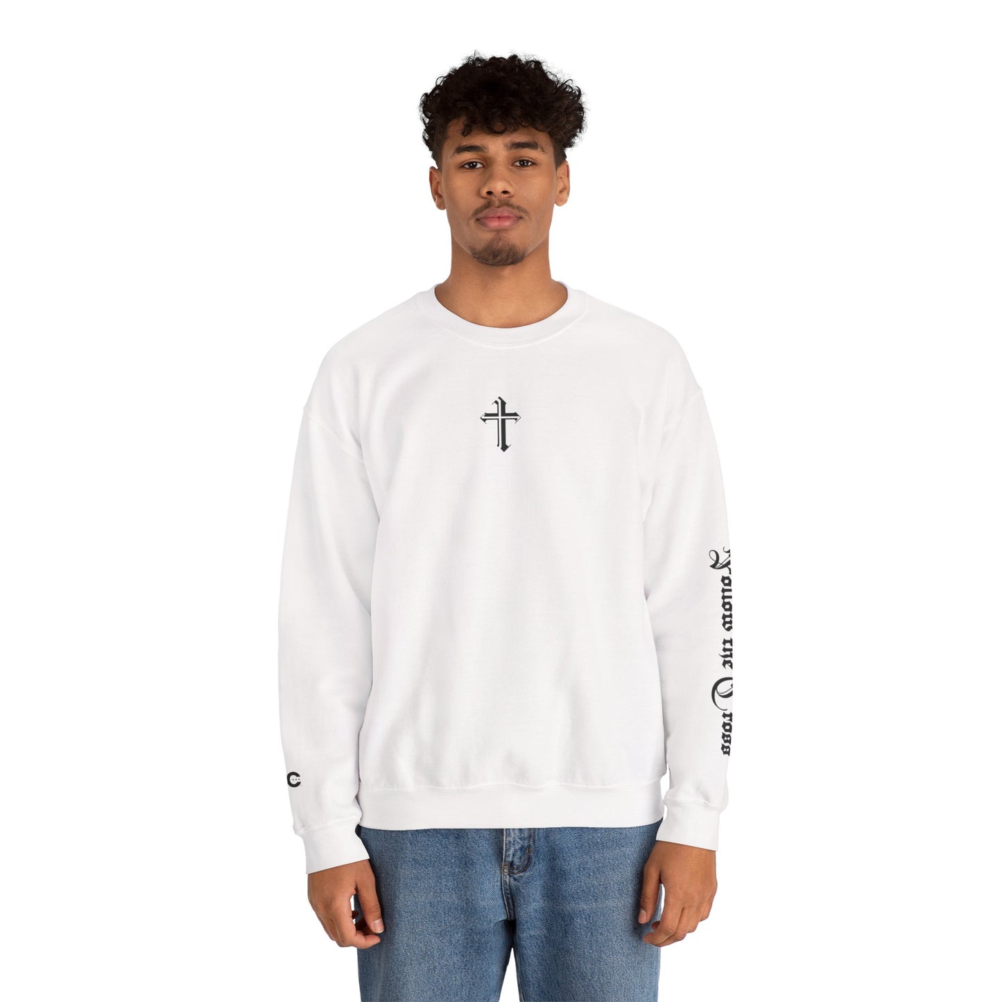 Jesus Cross Crewneck Sweatshirt — Modern Sleek "Follow the Cross" Design