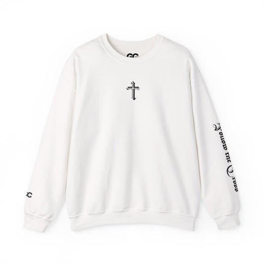 Jesus Cross Crewneck Sweatshirt — Modern Sleek "Follow the Cross" Design