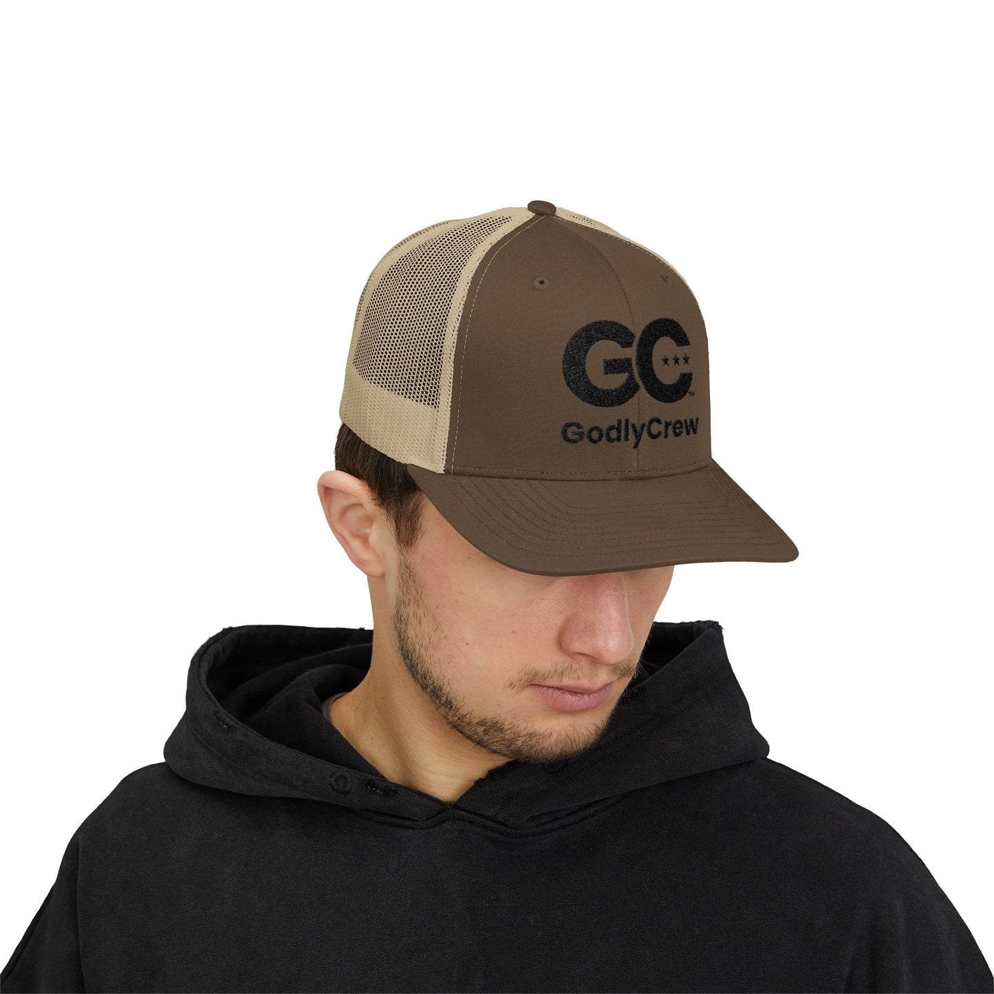 GodlyCrew Snapback Trucker Cap — GC Logo Mesh Baseball Hat