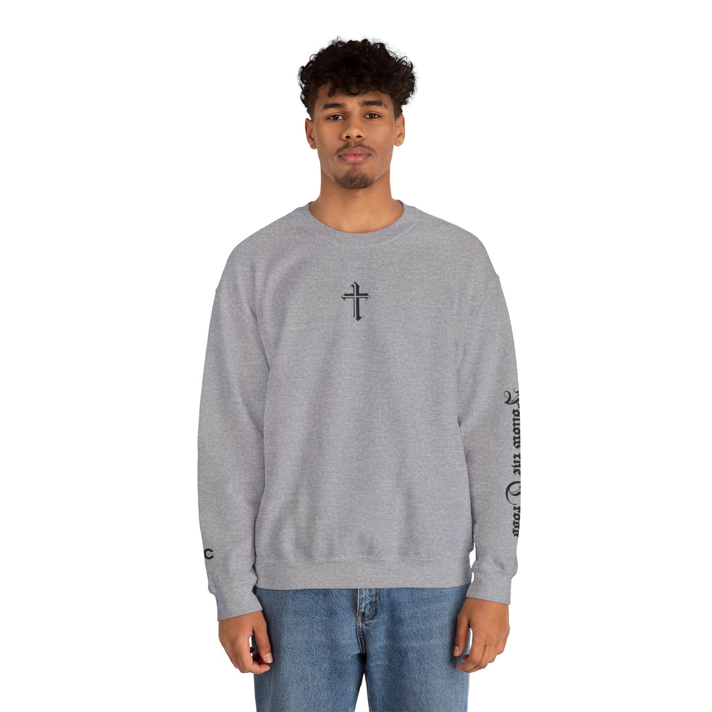 Jesus Cross Crewneck Sweatshirt — Modern Sleek "Follow the Cross" Design