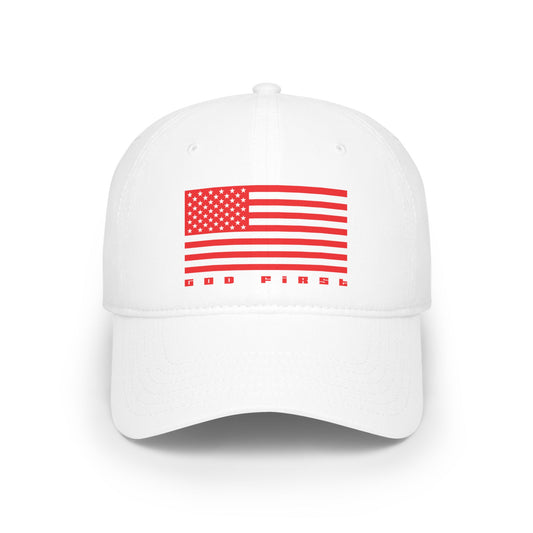 USA God First, Low Profile Baseball Cap - Casual Summer Hat, Patriotic Gift, Outdoor Adventures, Everyday Wear, Fourth of July Fashion