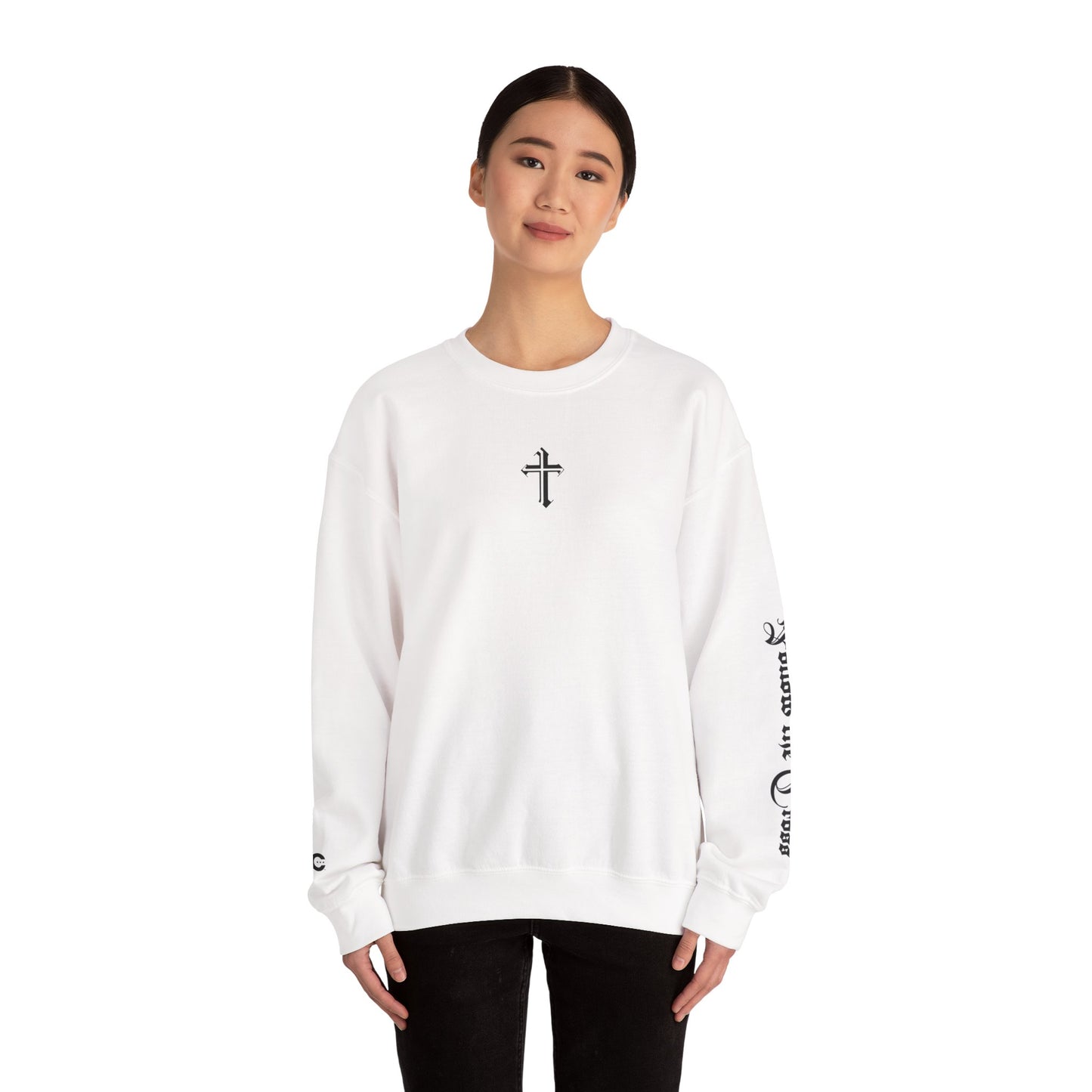 Jesus Cross Crewneck Sweatshirt — Modern Sleek "Follow the Cross" Design