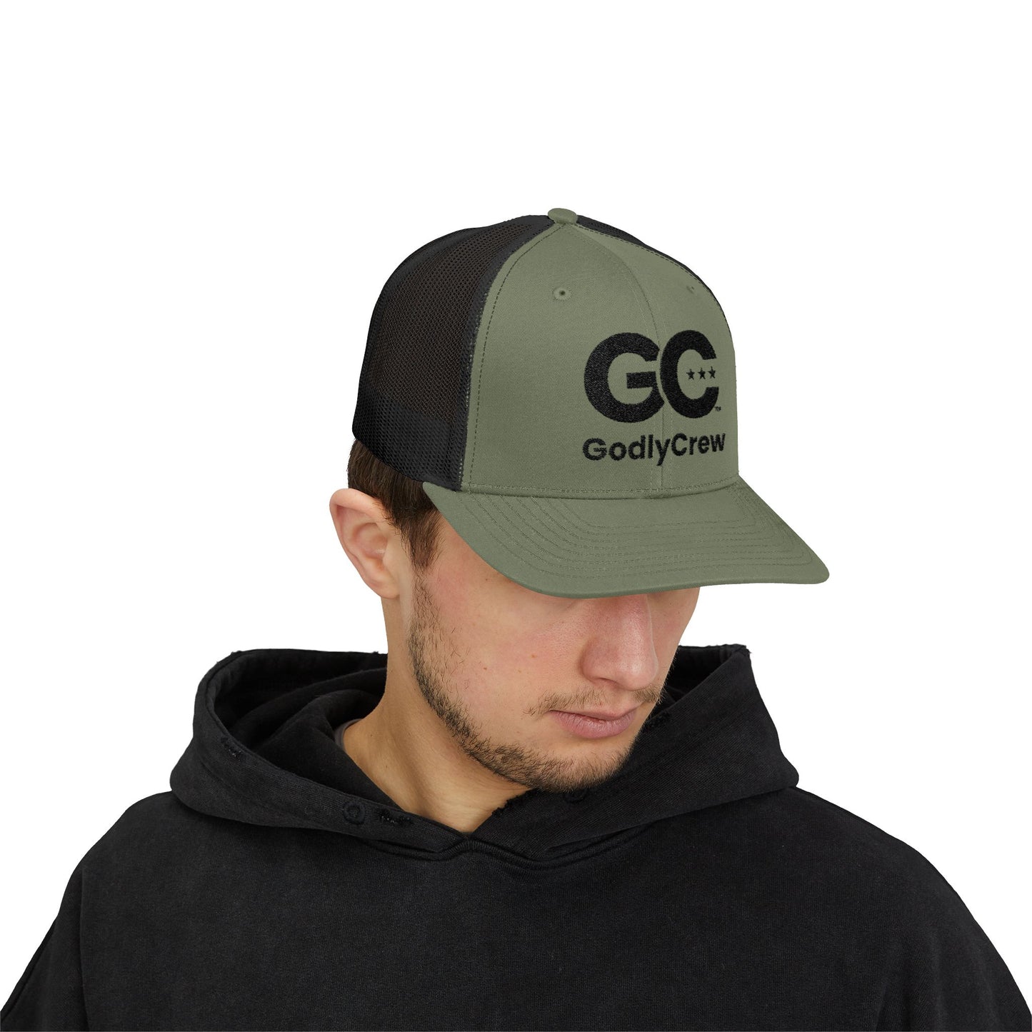 GodlyCrew Snapback Trucker Cap — GC Logo Mesh Baseball Hat